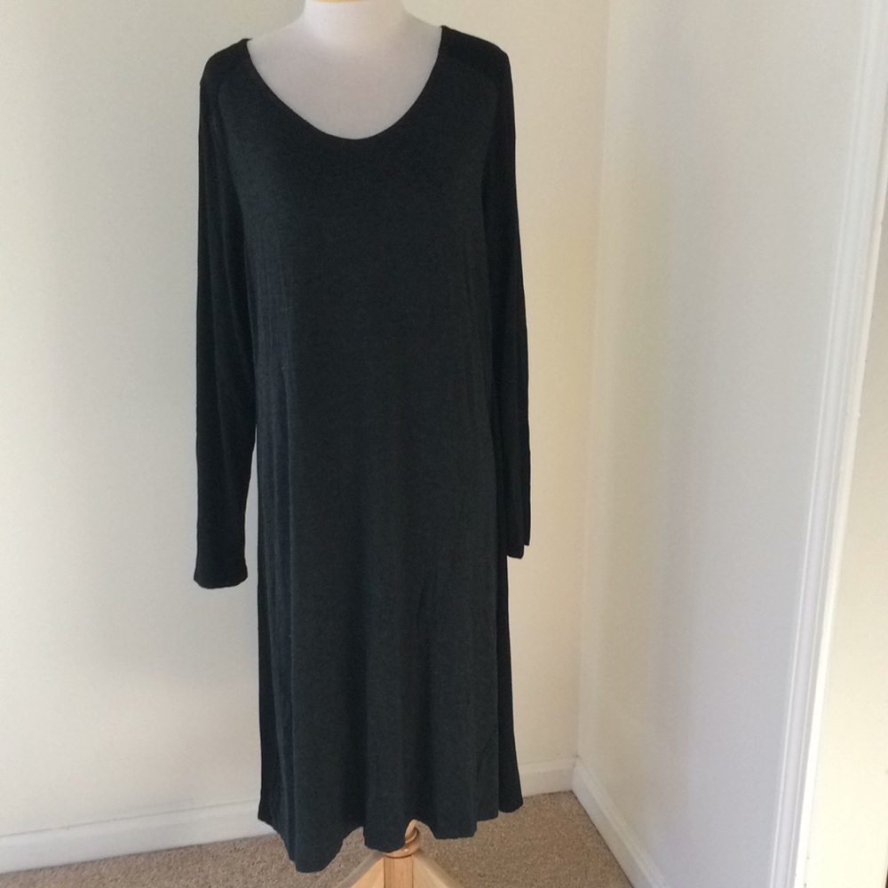 Eileen Fisher Xl Black Long Sleeve Dress.